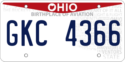 OH license plate GKC4366