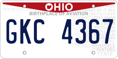 OH license plate GKC4367