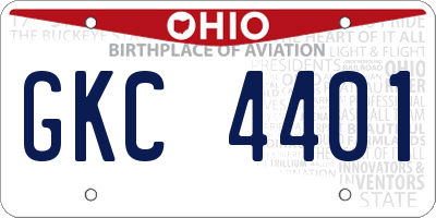 OH license plate GKC4401