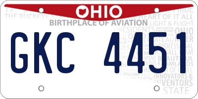 OH license plate GKC4451