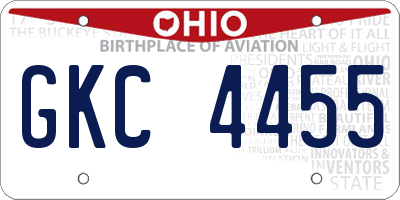 OH license plate GKC4455