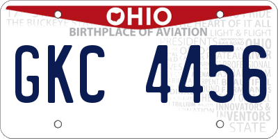 OH license plate GKC4456