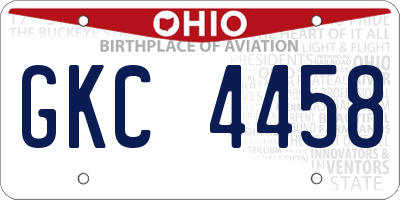 OH license plate GKC4458