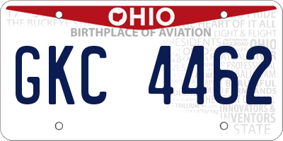 OH license plate GKC4462