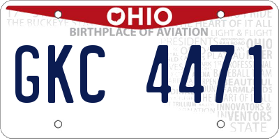 OH license plate GKC4471