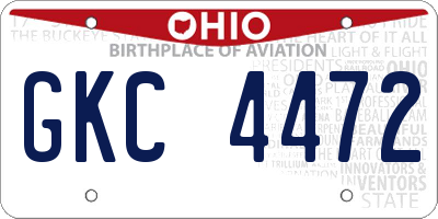 OH license plate GKC4472