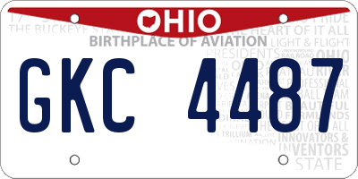 OH license plate GKC4487