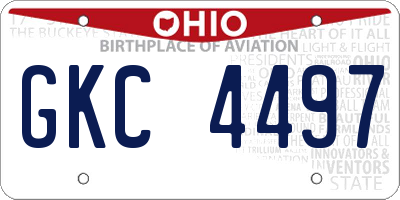 OH license plate GKC4497
