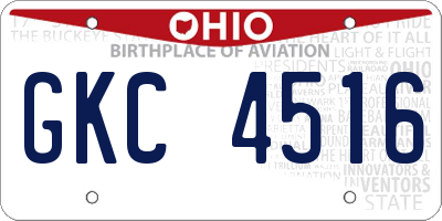OH license plate GKC4516