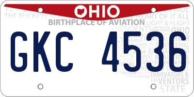 OH license plate GKC4536