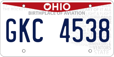 OH license plate GKC4538
