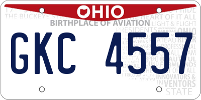 OH license plate GKC4557