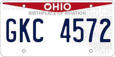 OH license plate GKC4572