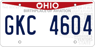 OH license plate GKC4604
