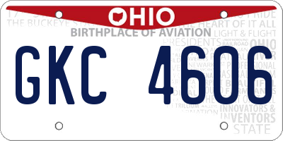 OH license plate GKC4606