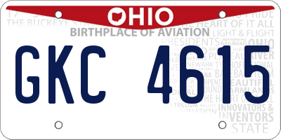 OH license plate GKC4615