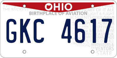 OH license plate GKC4617
