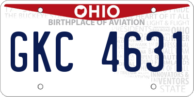 OH license plate GKC4631