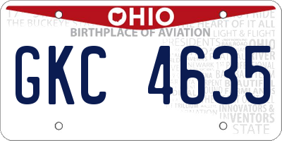 OH license plate GKC4635