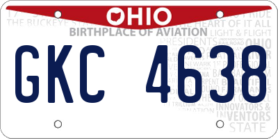 OH license plate GKC4638