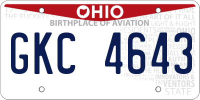 OH license plate GKC4643