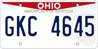 OH license plate GKC4645