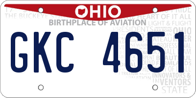 OH license plate GKC4651