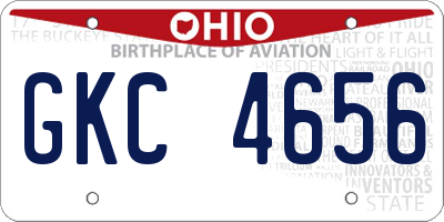 OH license plate GKC4656