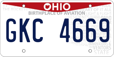 OH license plate GKC4669