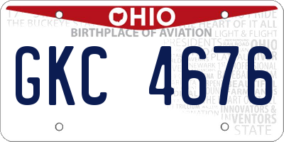 OH license plate GKC4676
