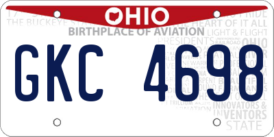 OH license plate GKC4698