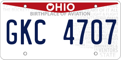 OH license plate GKC4707