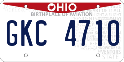 OH license plate GKC4710