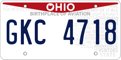 OH license plate GKC4718