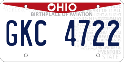 OH license plate GKC4722