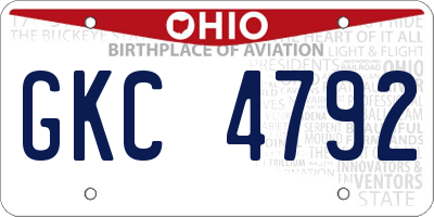 OH license plate GKC4792