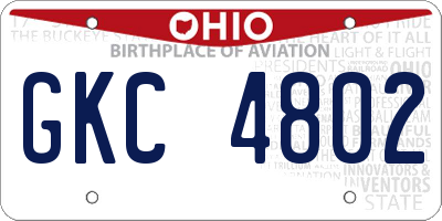 OH license plate GKC4802