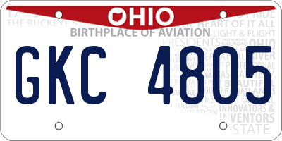 OH license plate GKC4805