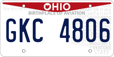 OH license plate GKC4806