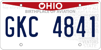 OH license plate GKC4841