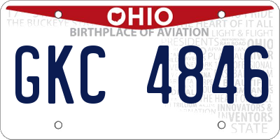 OH license plate GKC4846