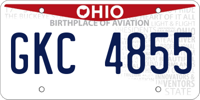 OH license plate GKC4855