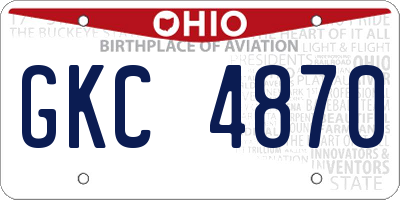 OH license plate GKC4870
