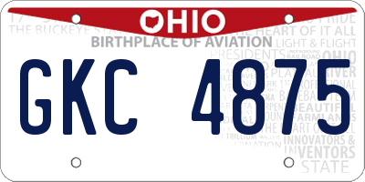 OH license plate GKC4875
