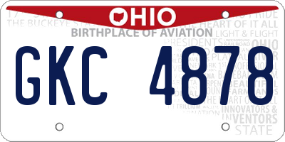 OH license plate GKC4878