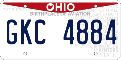 OH license plate GKC4884
