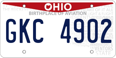 OH license plate GKC4902