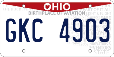 OH license plate GKC4903