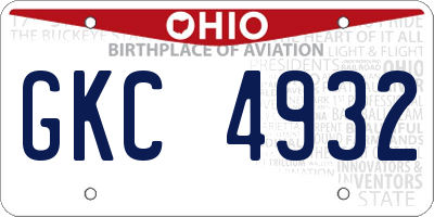 OH license plate GKC4932