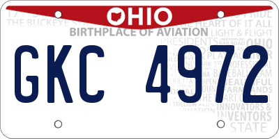 OH license plate GKC4972